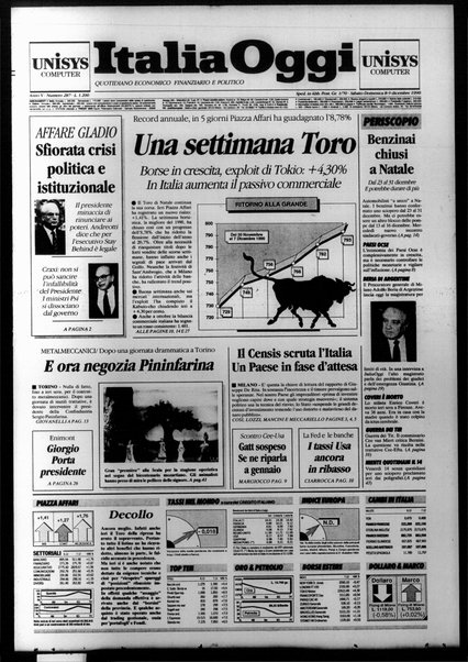 Italia oggi : quotidiano di economia finanza e politica